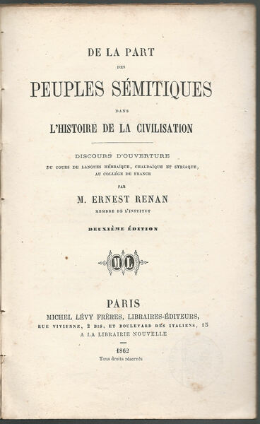 De la part des peuples sémitiques dans l'histoire de la …