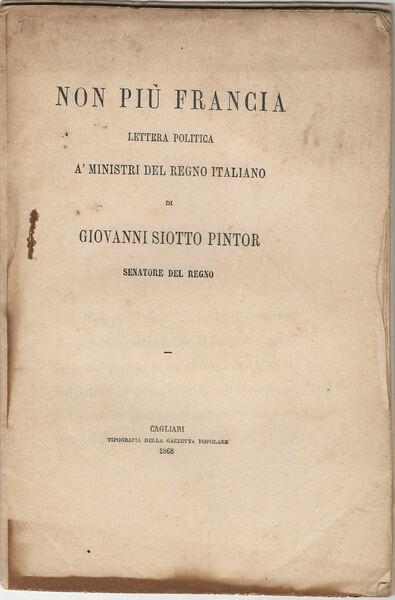 Non più Francia. Lettera politica a' ministri del Regno Italico.