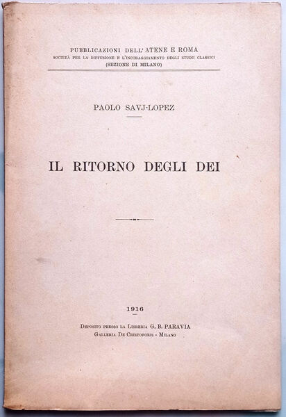 Il ritorno degli dei.