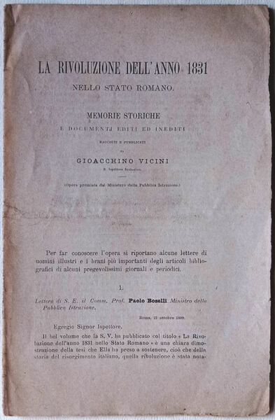 La rivoluzione dell'anno 1831 nello Stato Romano. Memorie storiche e …