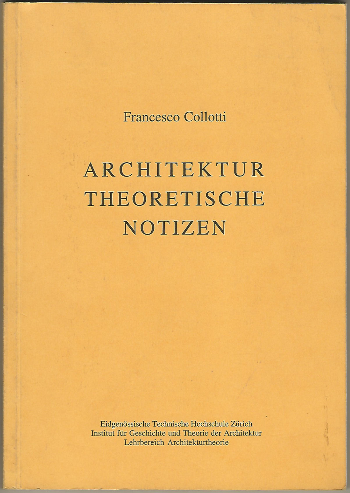 Architektur theoretische Notizen.