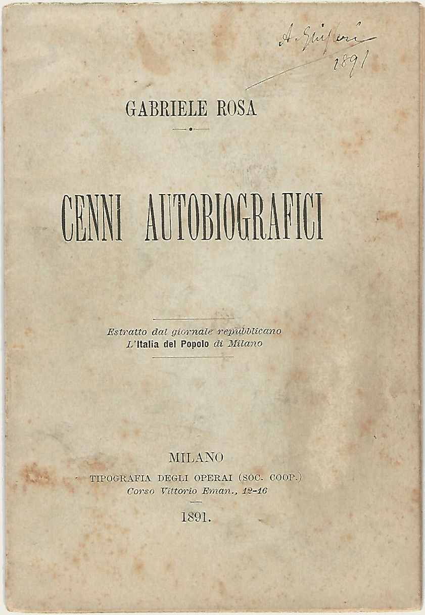 Cenni autobiografici.