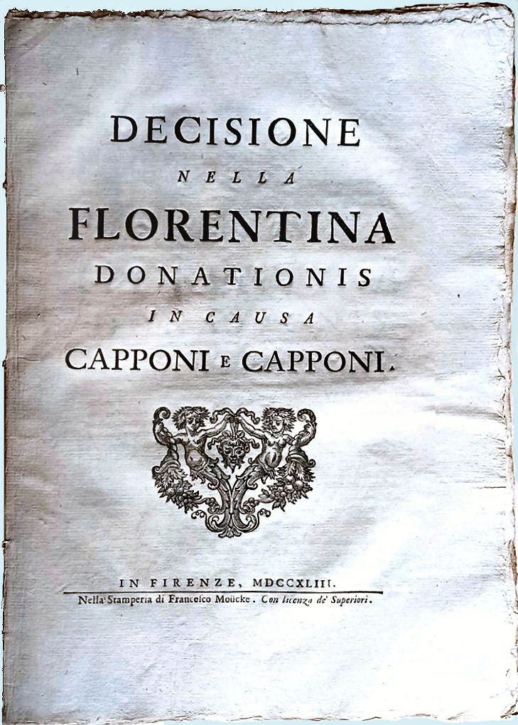 Decisione nella Florentina Donationis in causa Capponi e Capponi.