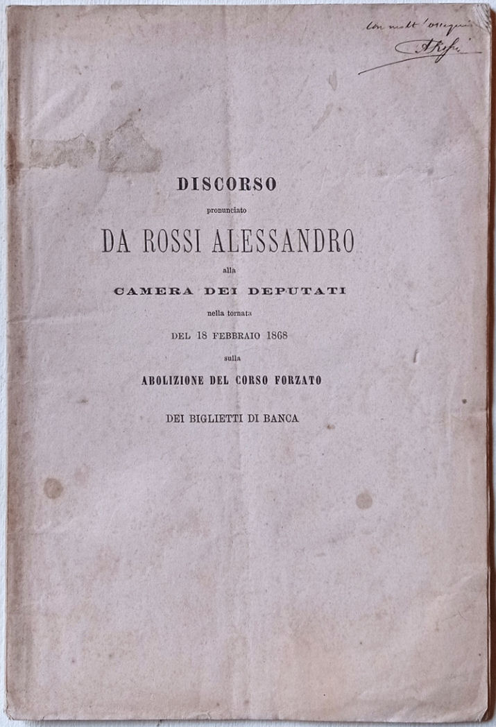 Discorso pronunciato alla Camera dei deputati nella tornata del 18 …