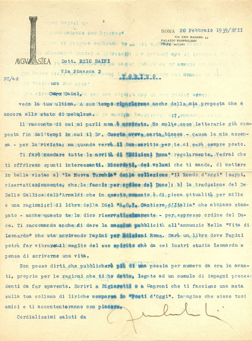 Giornalista ed editore fondò a Roma nel 1925 la rivista …