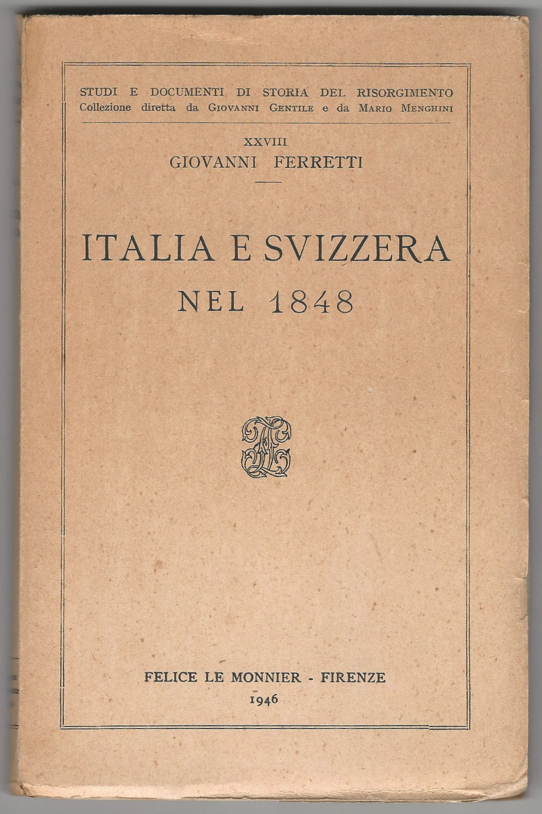 Italia e Svizzera nel 1848.