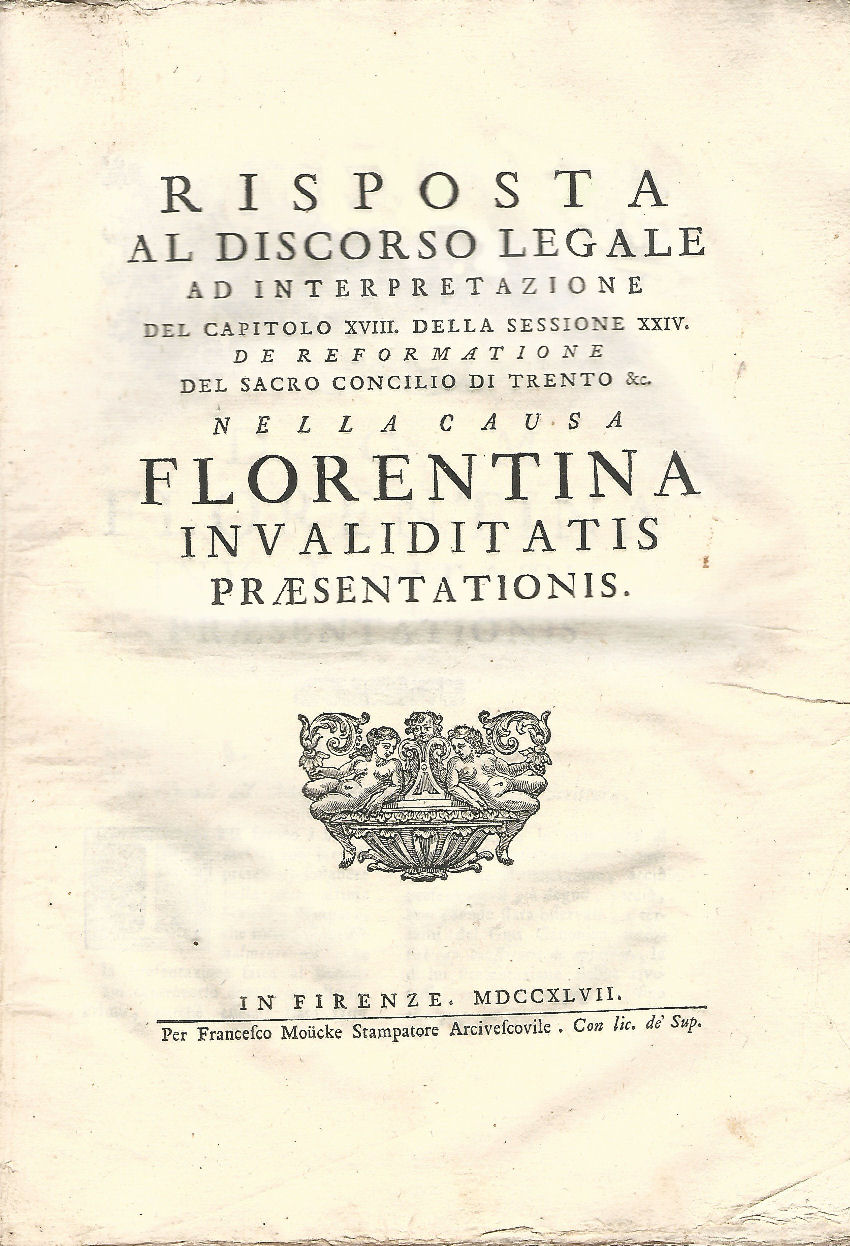 Risposta al discorso legale ad interpretazione del capitolo XVIII della …