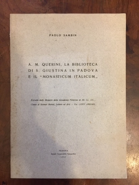A. M. Querini, la biblioteca di S. Giustina in Padova …