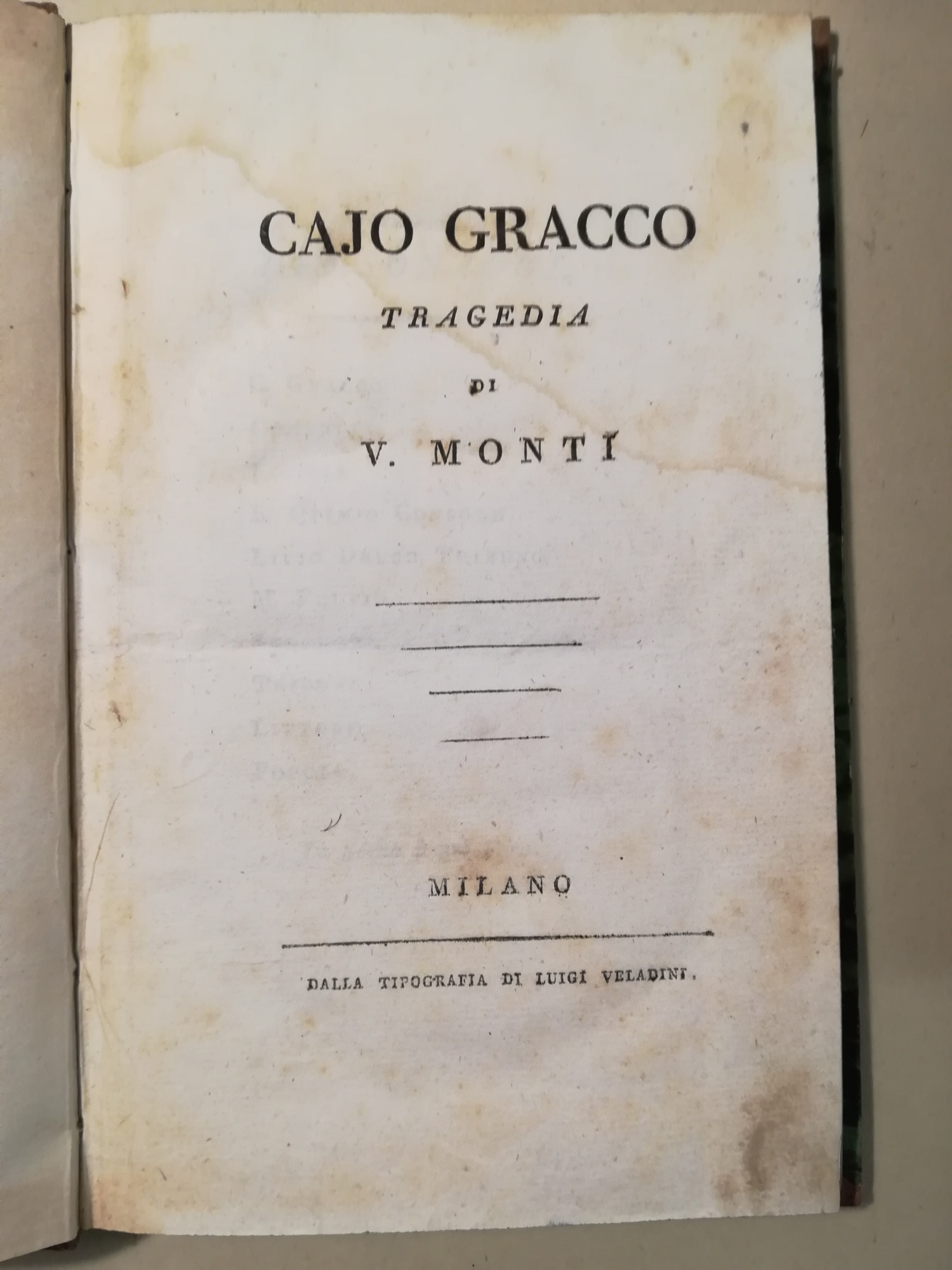 Cajo Gracco . Tragedia di V. Monti