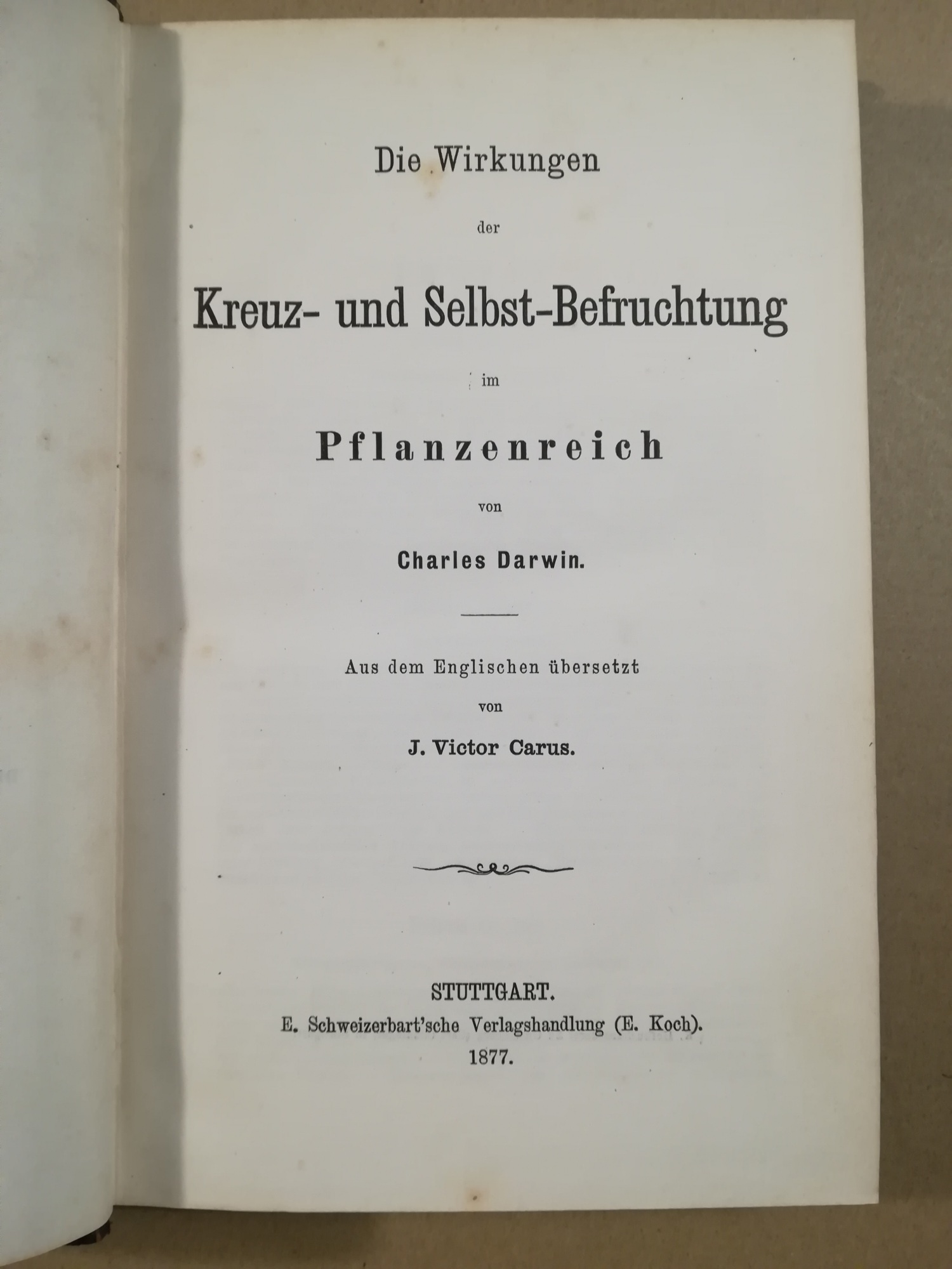 Die Wirkungen der Kreuz- und Selbst-Befruchtung im Pflanzenreich. Aus dem …