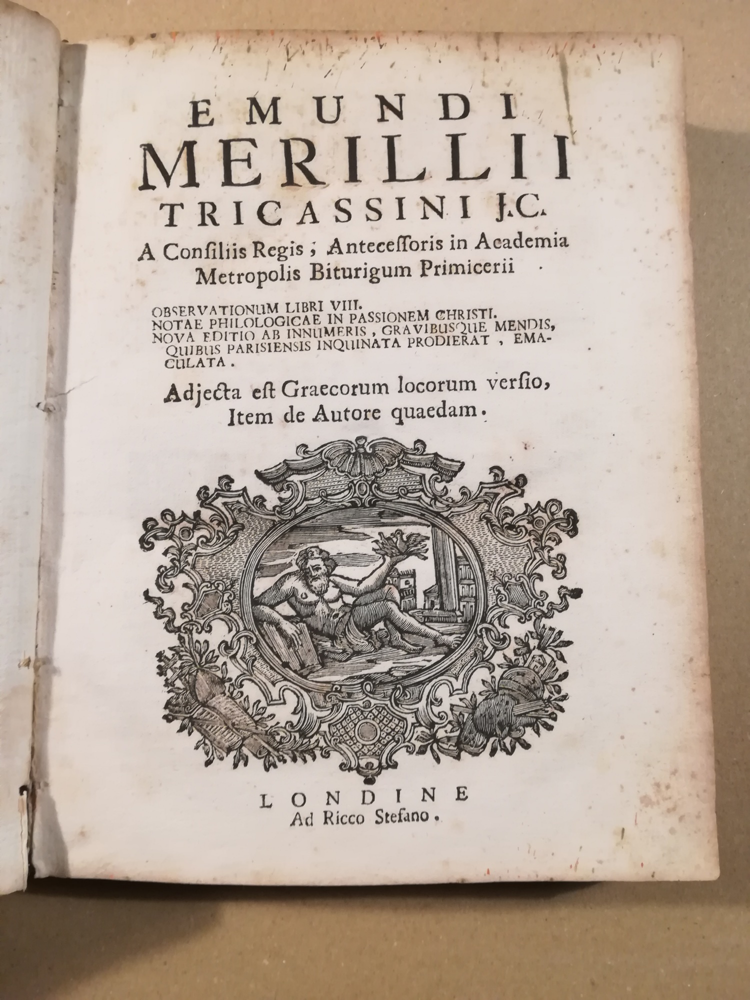 Edmundi Merillii Tricassini J. C. [...] Observationum libri VIII. Notae …