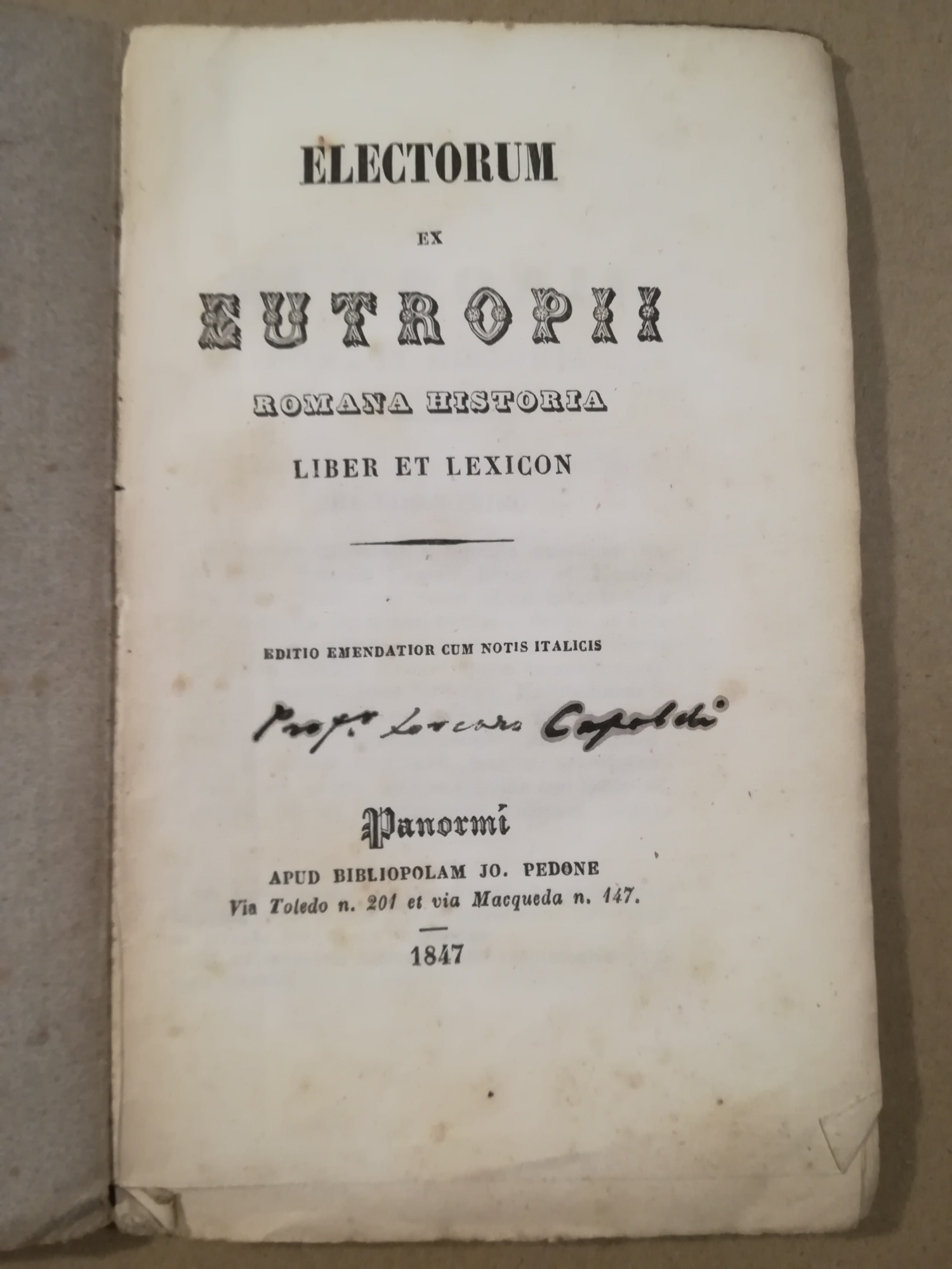 Electorum ex Eutropii romana historia liber et lexicon. Editio emendatior …