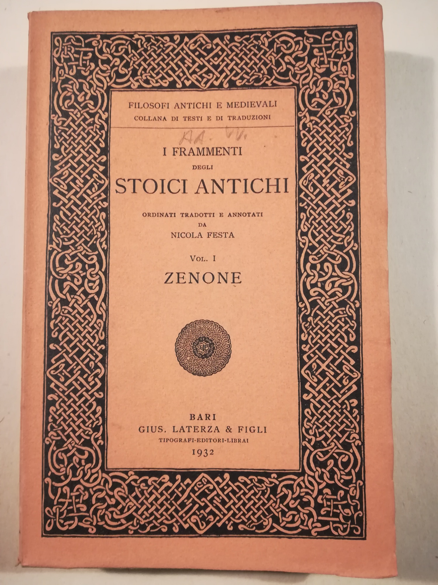 I frammenti degli Stoici antichi ordinati tradotti e annotati da …