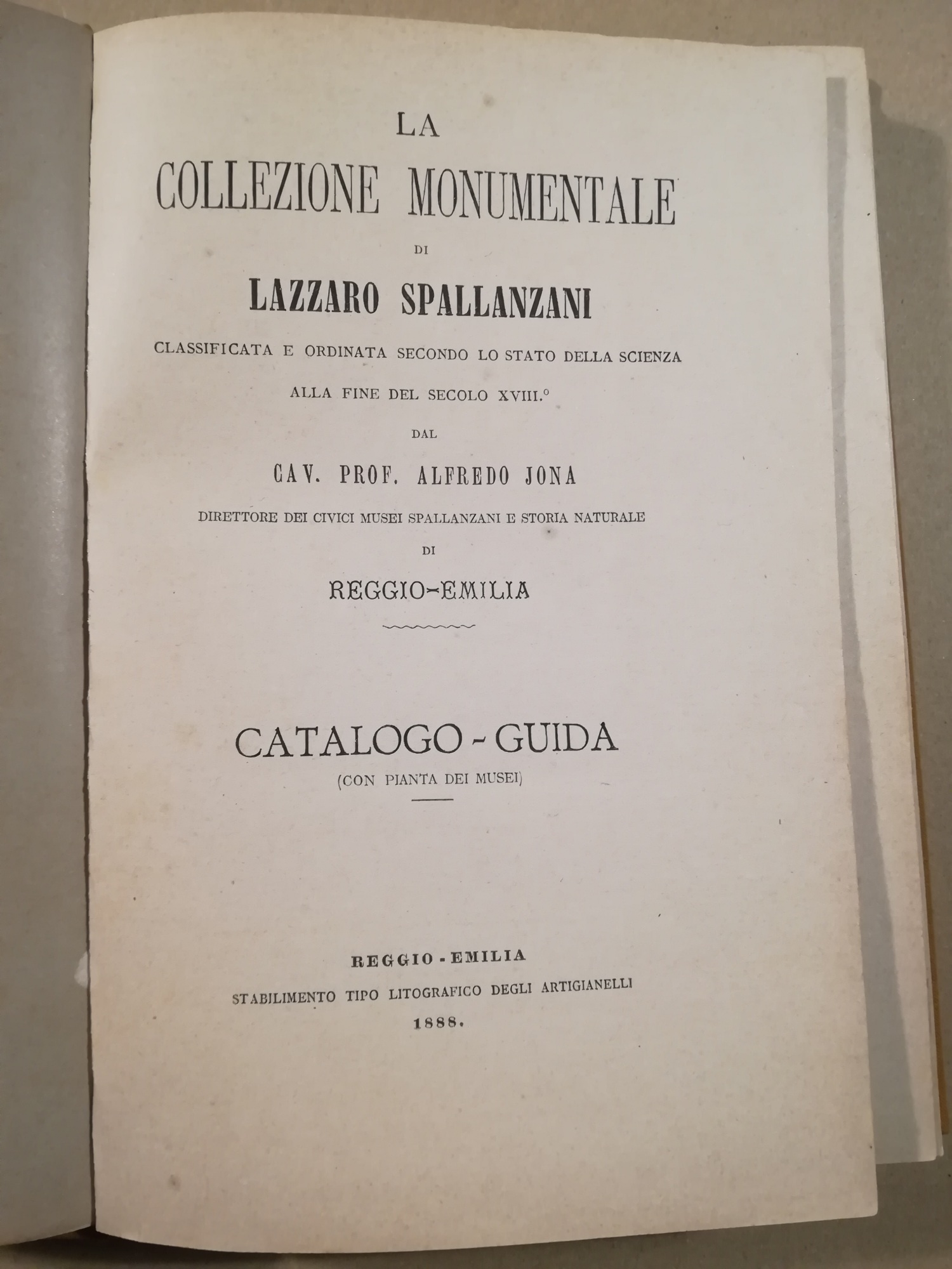 La collezione monumentale di Lazzaro Spallanzani classificata e ordinata secondo …