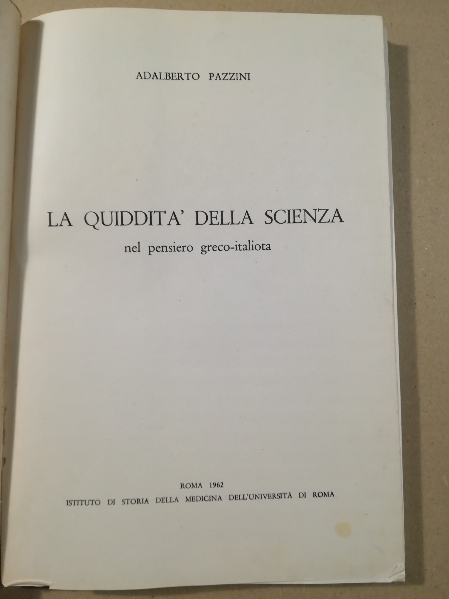 La Quiddità della scienza nel pensiero greco-italiota