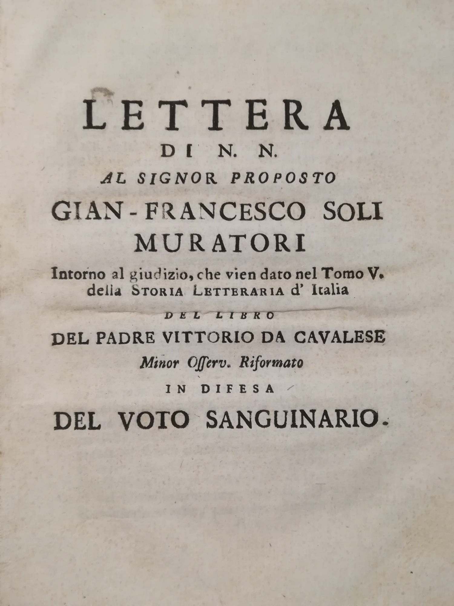 Parere di F. T. sul giuramento, e sull'alienazione de' beni …