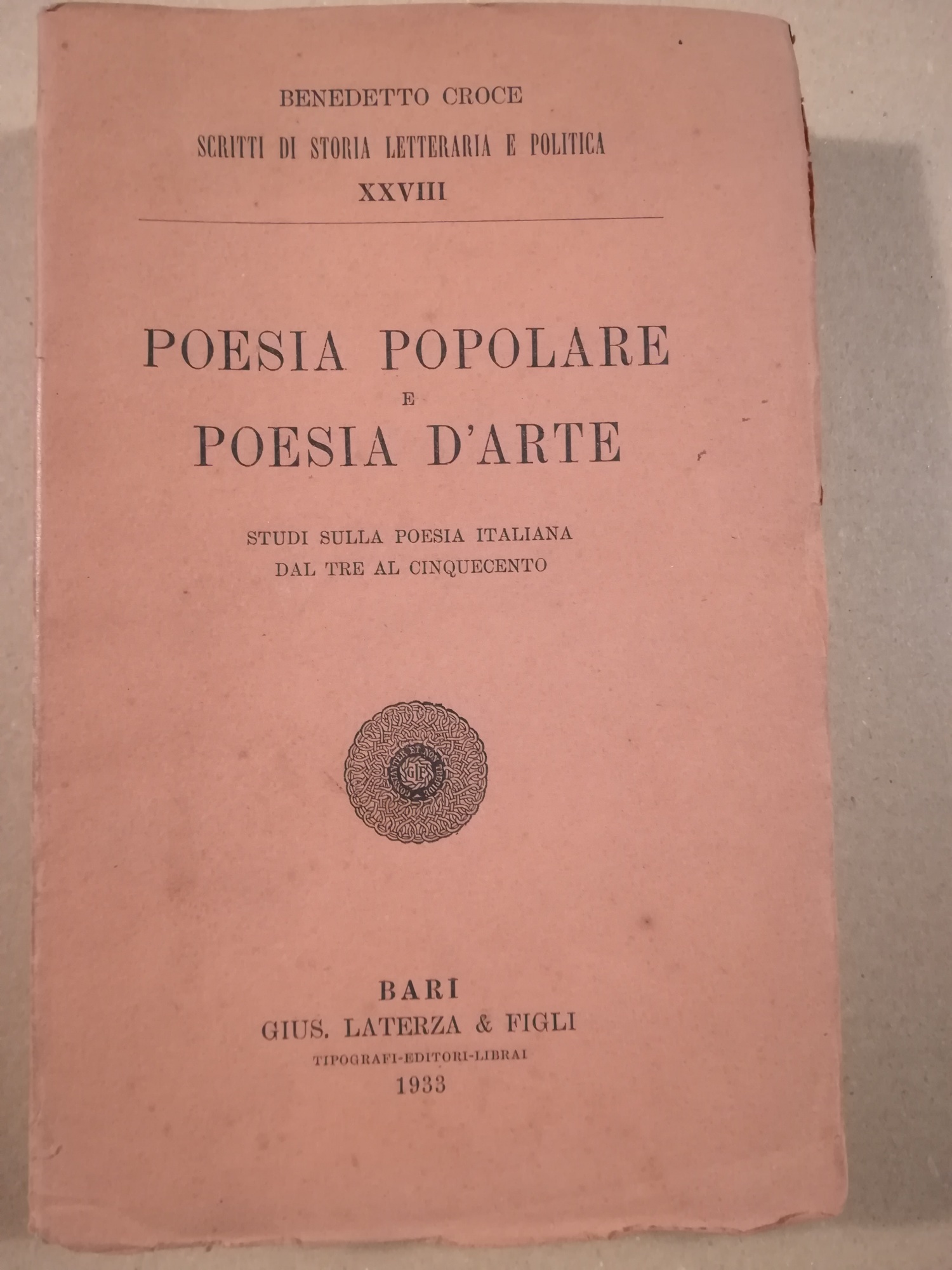 Poesia popolare e poesia d'arte. Studi sulla poesia italiana dal …