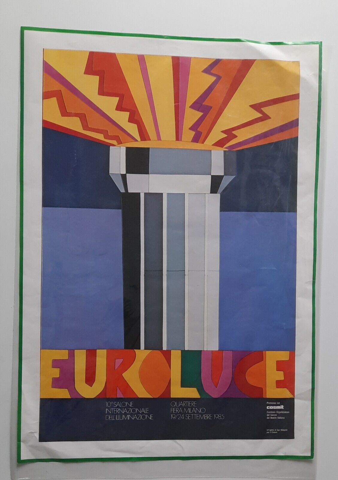 10° SALONE INTERNAZIONALE DELL'ILLUMINAZIONE EUROLUCE 1985 MANIFESTO AFFICHE