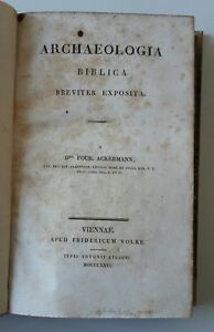 FOUR ACKERMANN ARCHAEOLOGIA BIBLICA BREVITER EXPOSTA F. VOLKE 1826