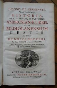 JOANNIS DE CERMENATE HISTORIA DE SITU ORIGINE CULTORIBUS AMBROSIANAE URBIS