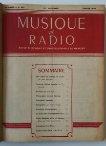 MUSIQUE ET RADIO REVUE TECHNIQUE ET PROFESSIONELLE DE MUSIQUE ANNATA …