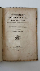 DESCRIZIONE NECROSCOPICA FERITA NELL'IMO IPOCONDRIO SINISTRO L. SCALVANTI 1836