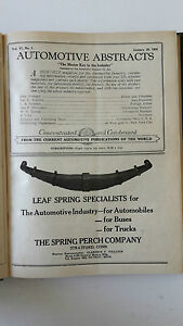 AUTOMOTIVE ABSTRACT RIVISTA MENSILE ANNATA 1928 INCOMPLETA