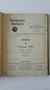 AUTOMOTIVE ABSTRACT RIVISTA MENSILE ANNATA 1930 COMPLETA
