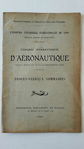 CONGRES INTERNATIONAL D'AERONAUTIQUE IMPRIMIERE WELLHOFF ET ROCHE 1906