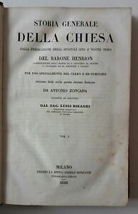 STORIA GENERALE DELLA CHIESA HENRION MILANO BONFANTI 1850 13 VOLUMI