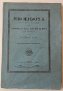 G. CANESTRINI LA TEORIA DELL'EVOLUZIONE ESPOSTA NEI SUOI FONDAMENTI 1887