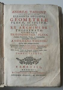 ANDREA TACQUET ELEMENTA EUCLIDEA GEOMETRIAE TIP. REMONDINIANA 1762