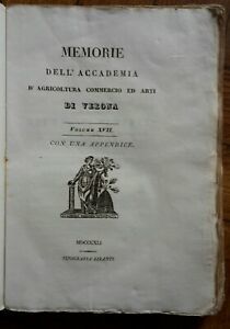 MEMORIE DELL'ACCADEMIA D'AGRICOLTURA COMMERCIO DI VERONA VOL. 17 LIBANTI 1841