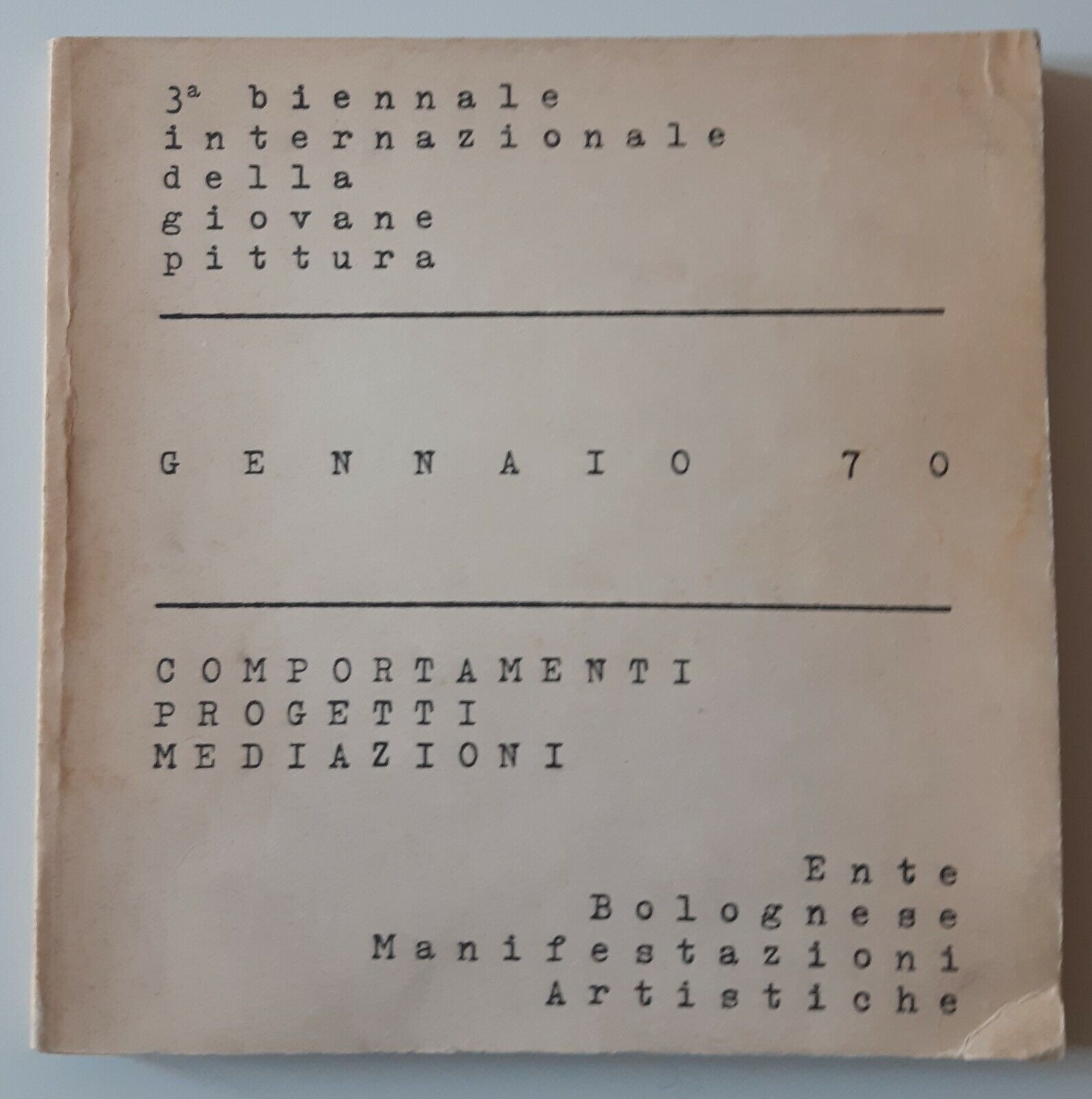 3° BIENNALE INTERNAZIONALE DELLA GIOVANE PITTURA ALFA ED. 1970