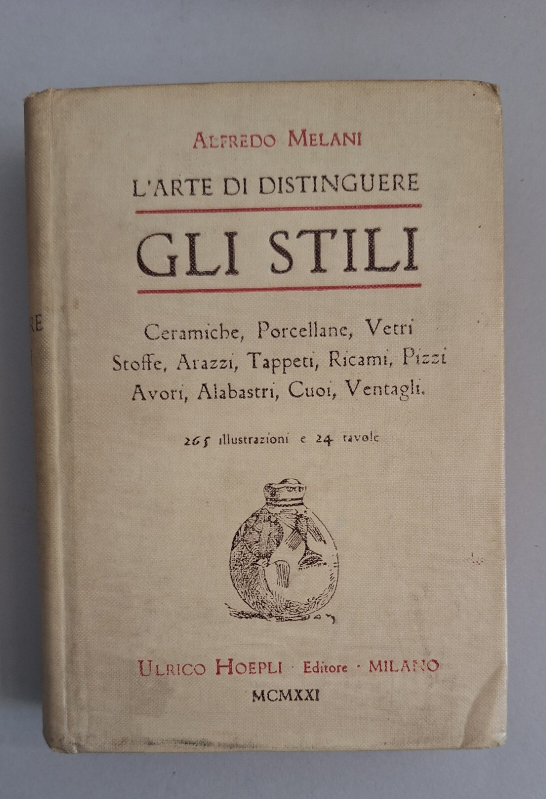 A. MELANI L'ARTE DI DISTINGURE GLI STILI MANUALE HOEPLI 1921