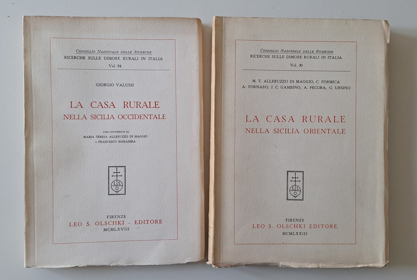 A.V. LA CASA RURALE IN SICILIA OCCIDENTALE/ OORIENTALE OLSCHKI 2 …