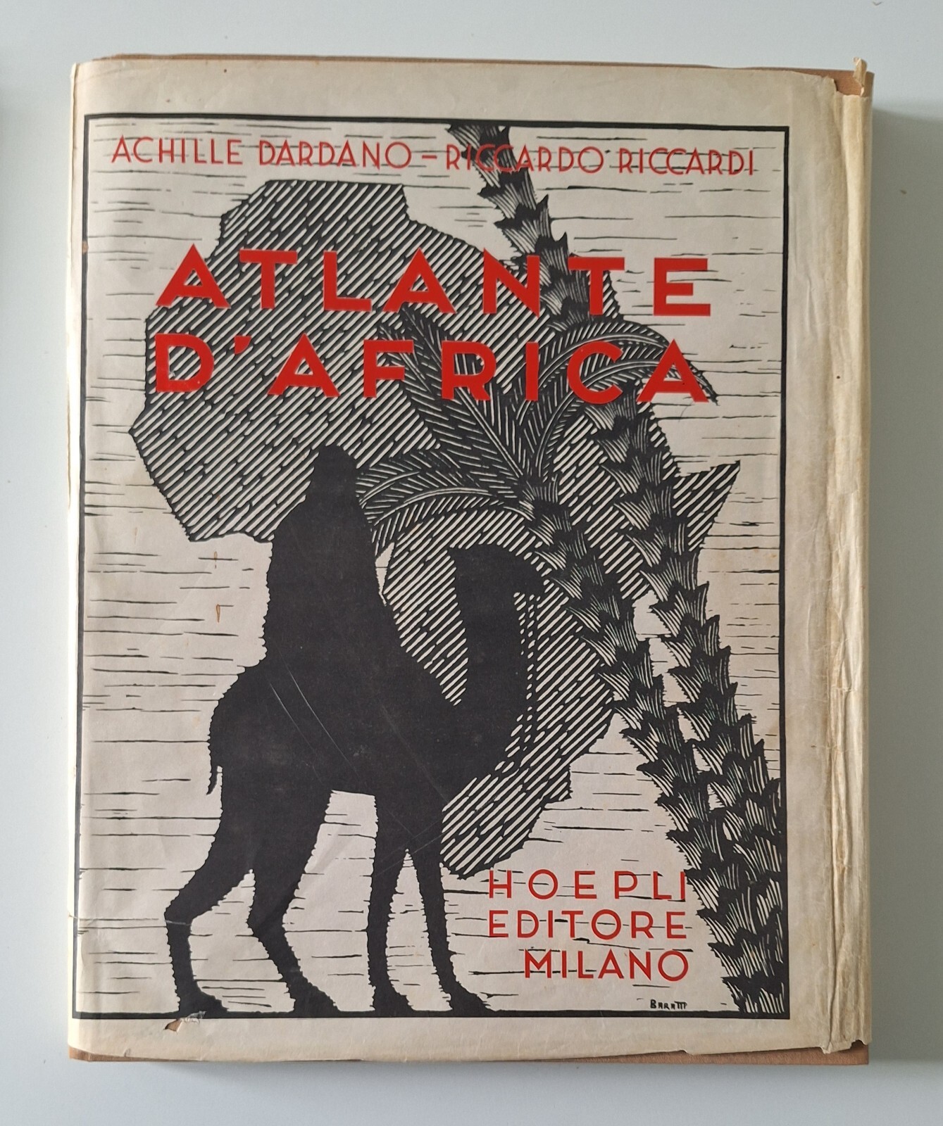 ACHILLE DARDANO RICCARDO RICCARDI ATLANTE D'AFRICA HOEPLI ED. 1936