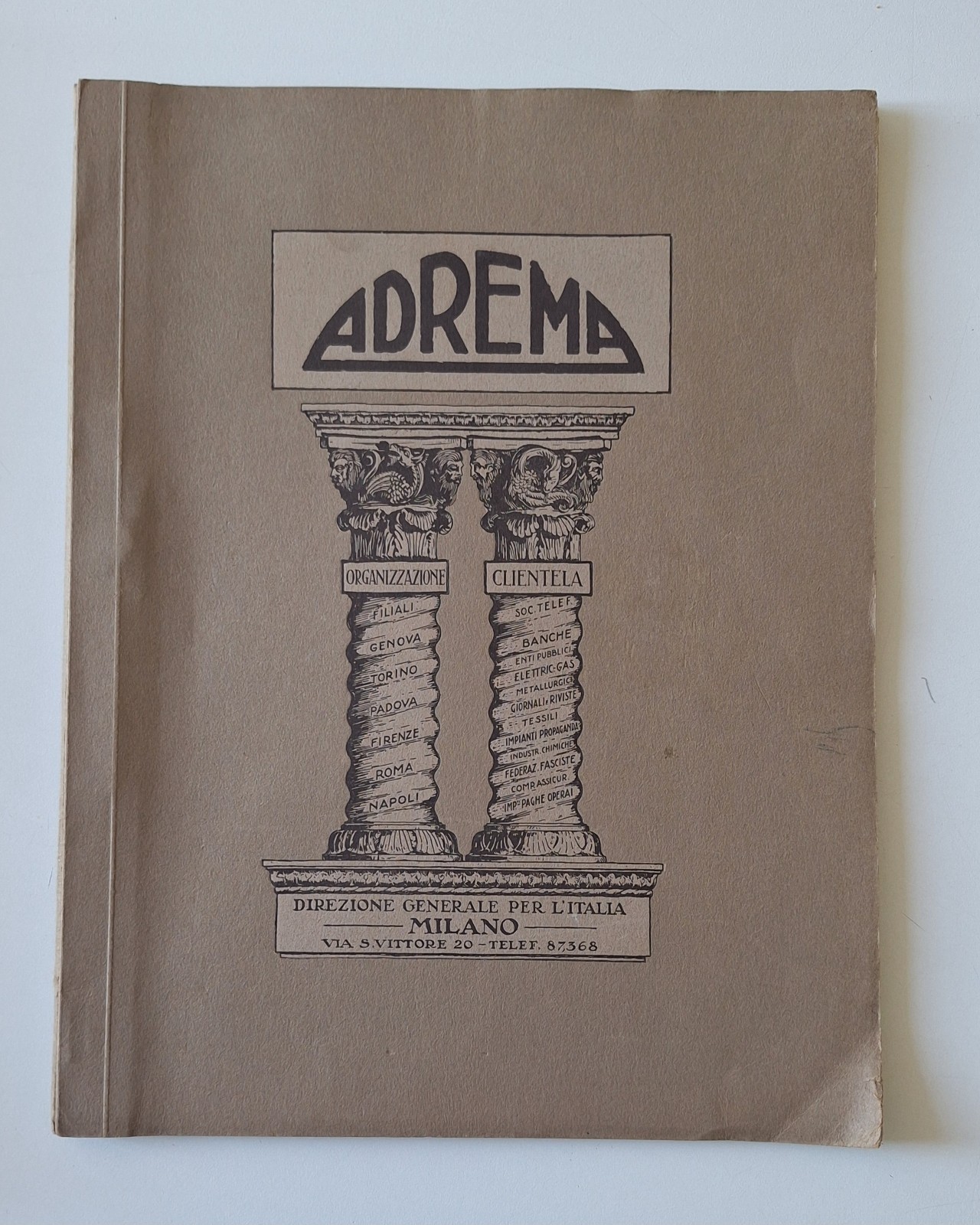 ADREMA MACCHINE PER INDIRIZZI CATALOGO TIP. LUCINI ANNI '20