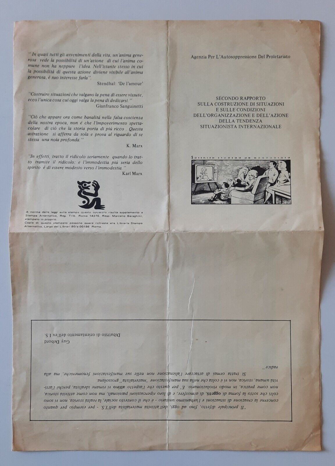AGENZIA PER L'AUTOSOPPRESSIONE DEL PROLETARIATO MOVIMENTO SITUAZIONISTA INTERNAZ