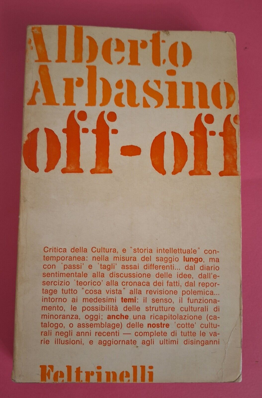 ALBERTO ARBASINO OFF-OFF FELTRINELLI MATERIALI 1968