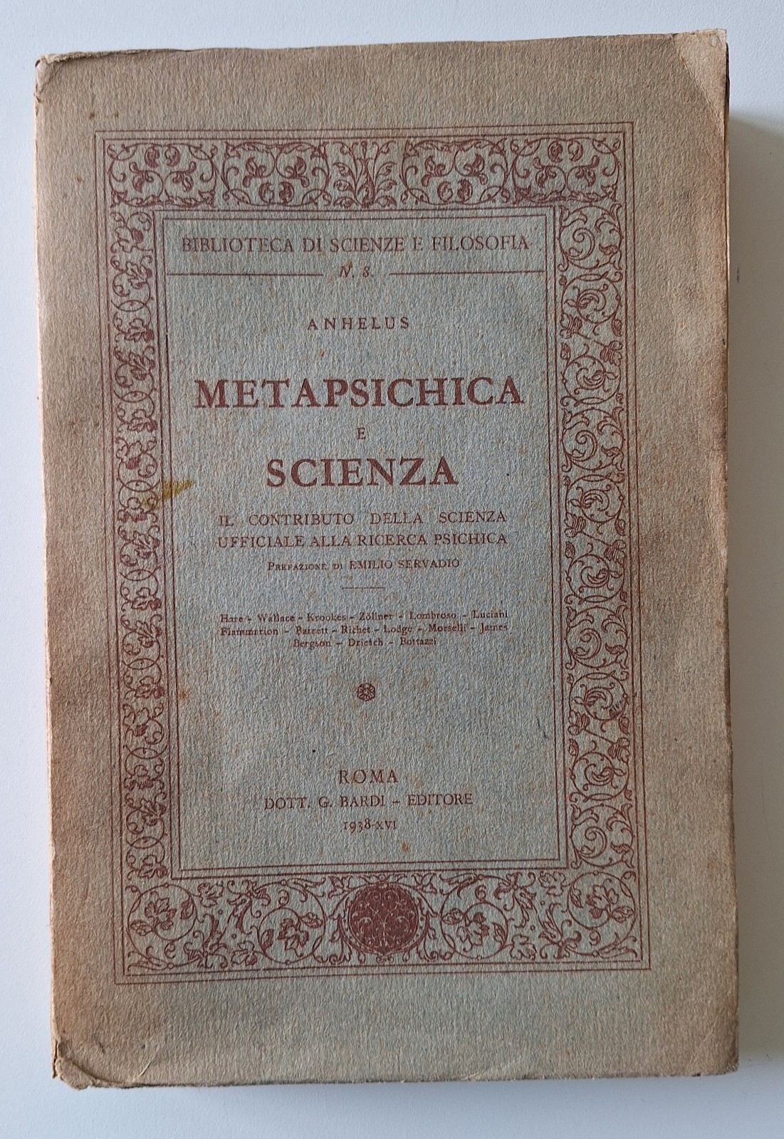 ANHELUS METAPSICHICA E SCIENZA DOTT. G. BARDI 1938