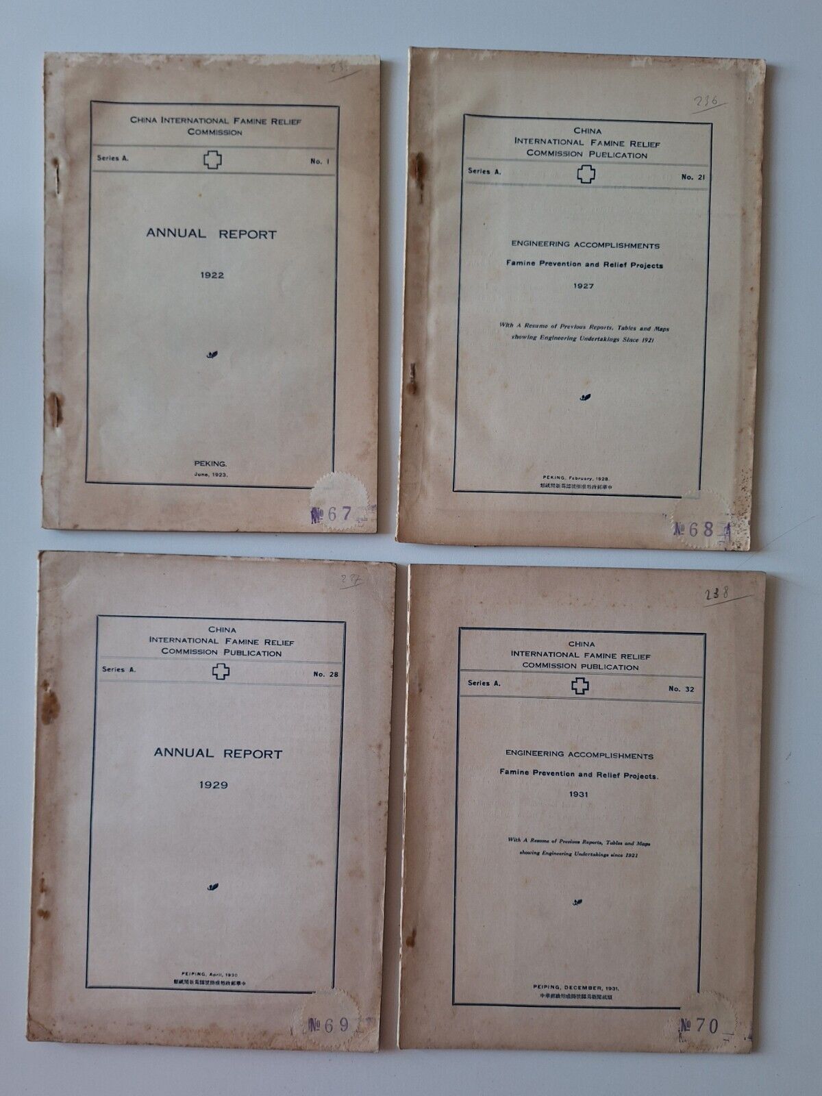 ANNUAL REPORT INTERNATIONAL FAMINE RELIEF CHINA PEIPING DAL 1922 AL …