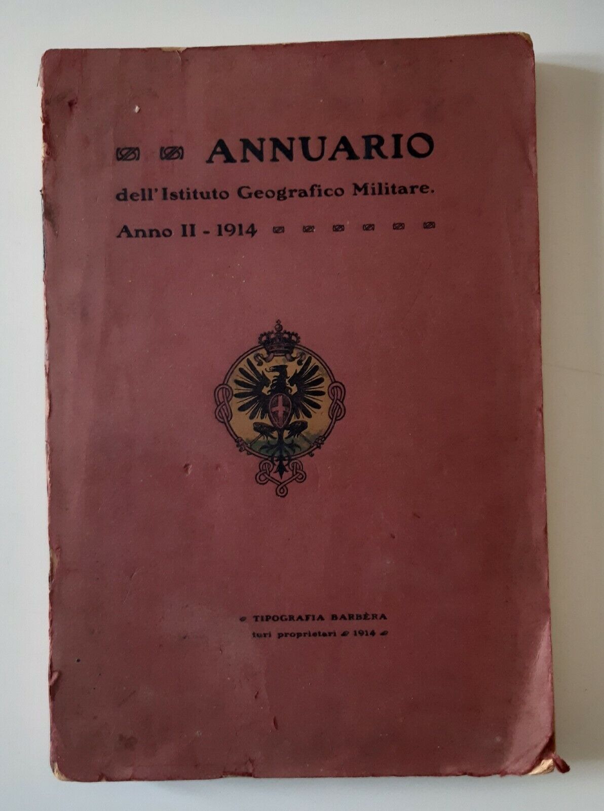 ANNUARIO DELL'ISTITUTO GEOGRAFICO MILITARE TIPOGRAFIA BARBERA 1914