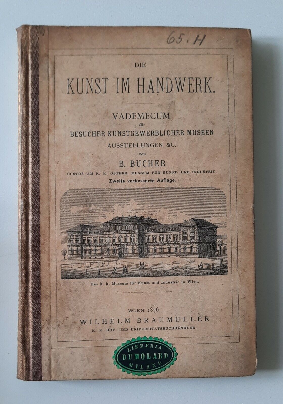 B. BUCHER KUNST IM HANDWERK VADEMECUM BESUCHER K. MUSEEN WIEN …