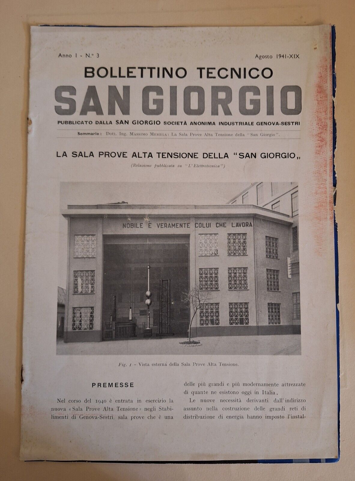 BOLLETTINO TECNICO SAN GIORGIO ANNO 1° N. 3