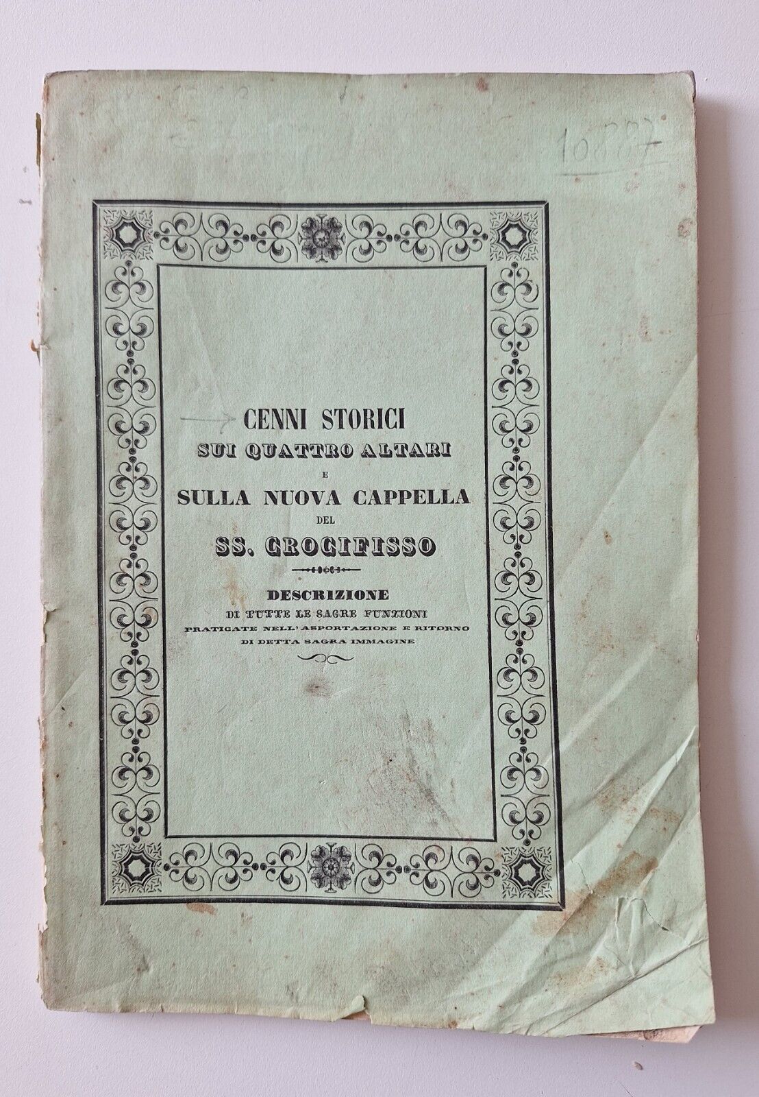 BREVI CENNI STORICI NUOVA CAPPELLA SS. CROCIFISSO S. CARLO AL …