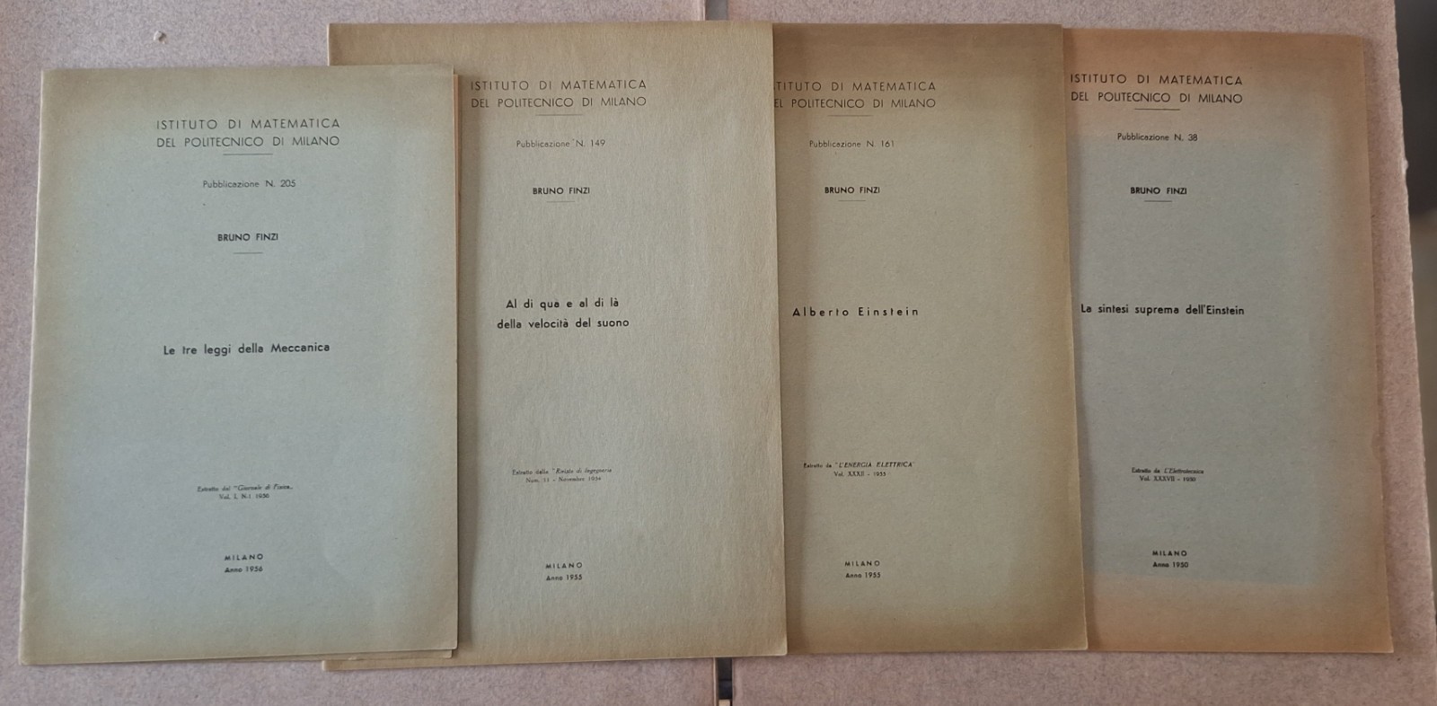 BRUNO FINZI PUBBLICAZIONI DELL'ISTITUTO MATEMATICA DEL POLITECNICO DI TORINO