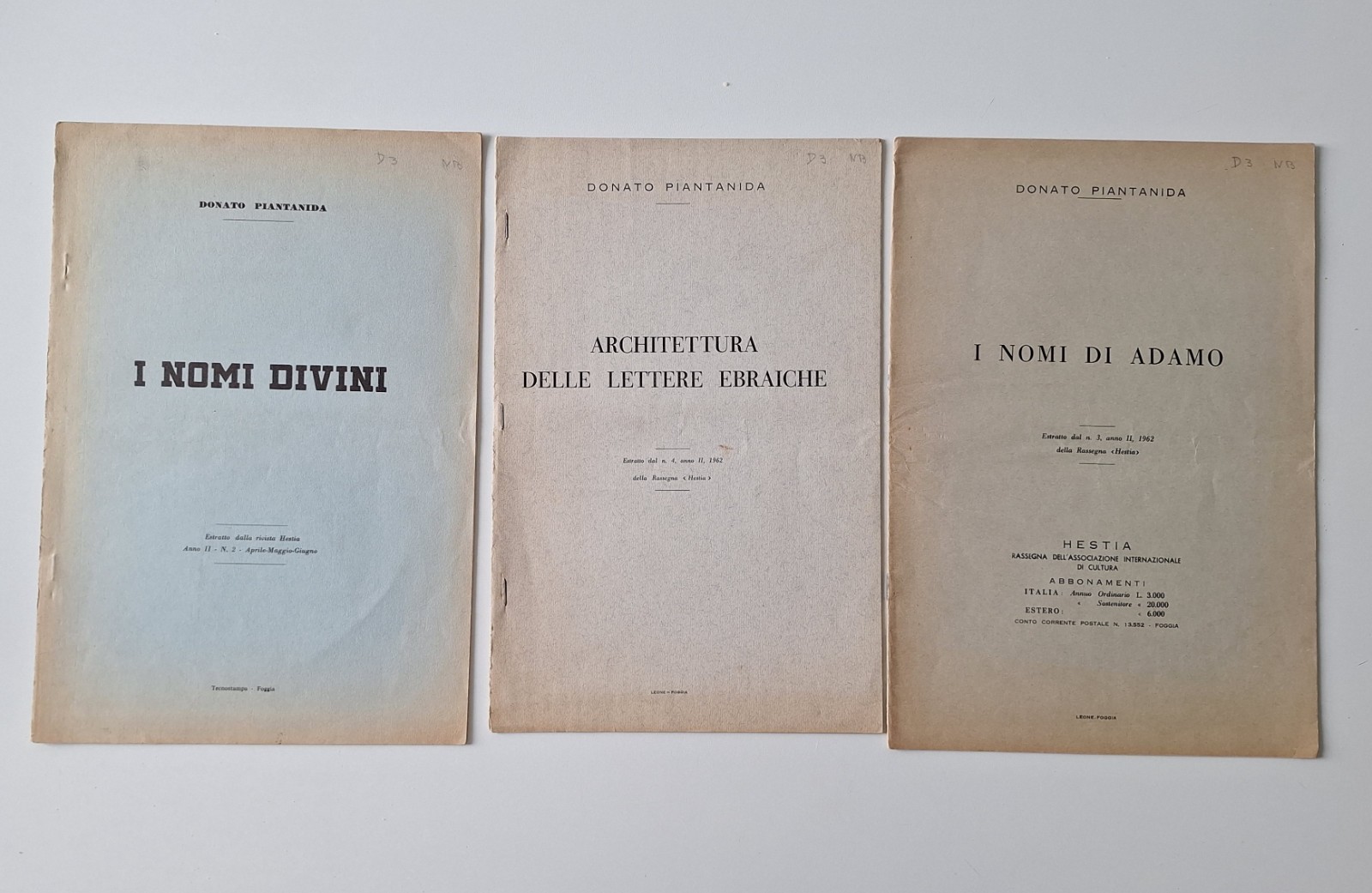 D. PIANTANIDA NOMI DI ADAMO/NOMI DIVINI/ARCHITETTURA LETTERE EBRAICHE RD. LEONE