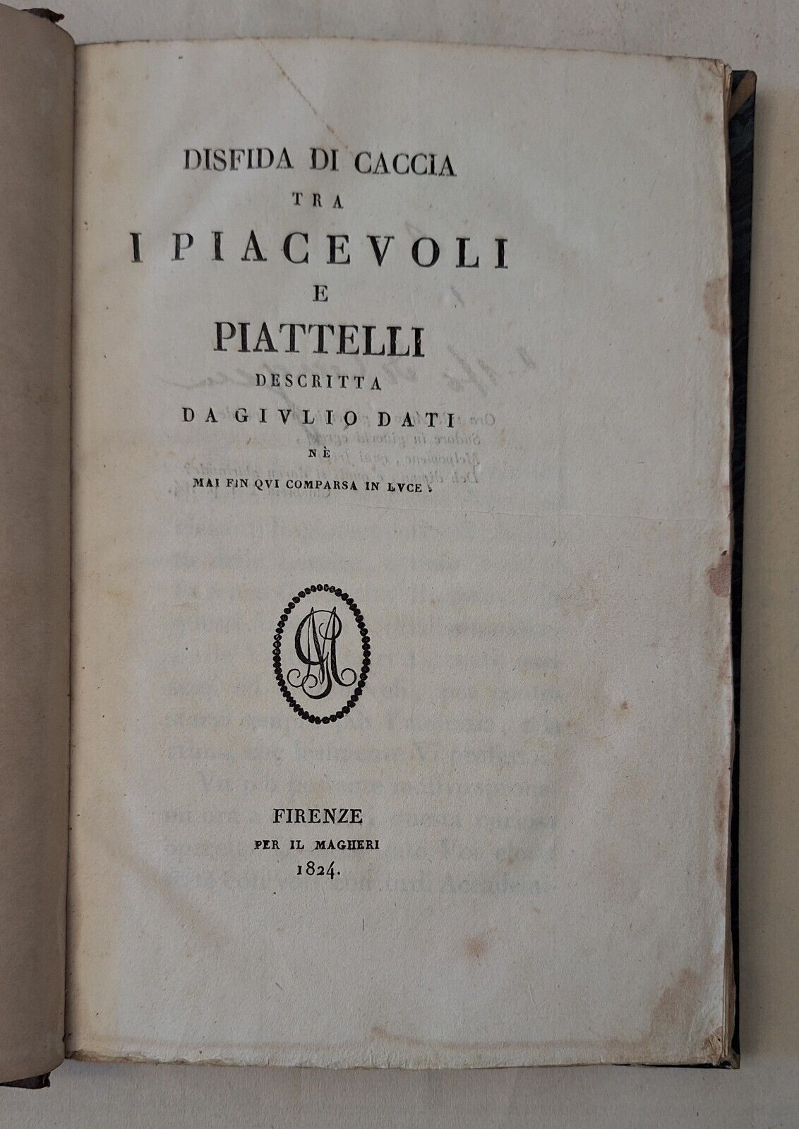 DISFIDA DI CACCIA TRA I PIACEVOLI E PIATTELLI GIULIO DATI …