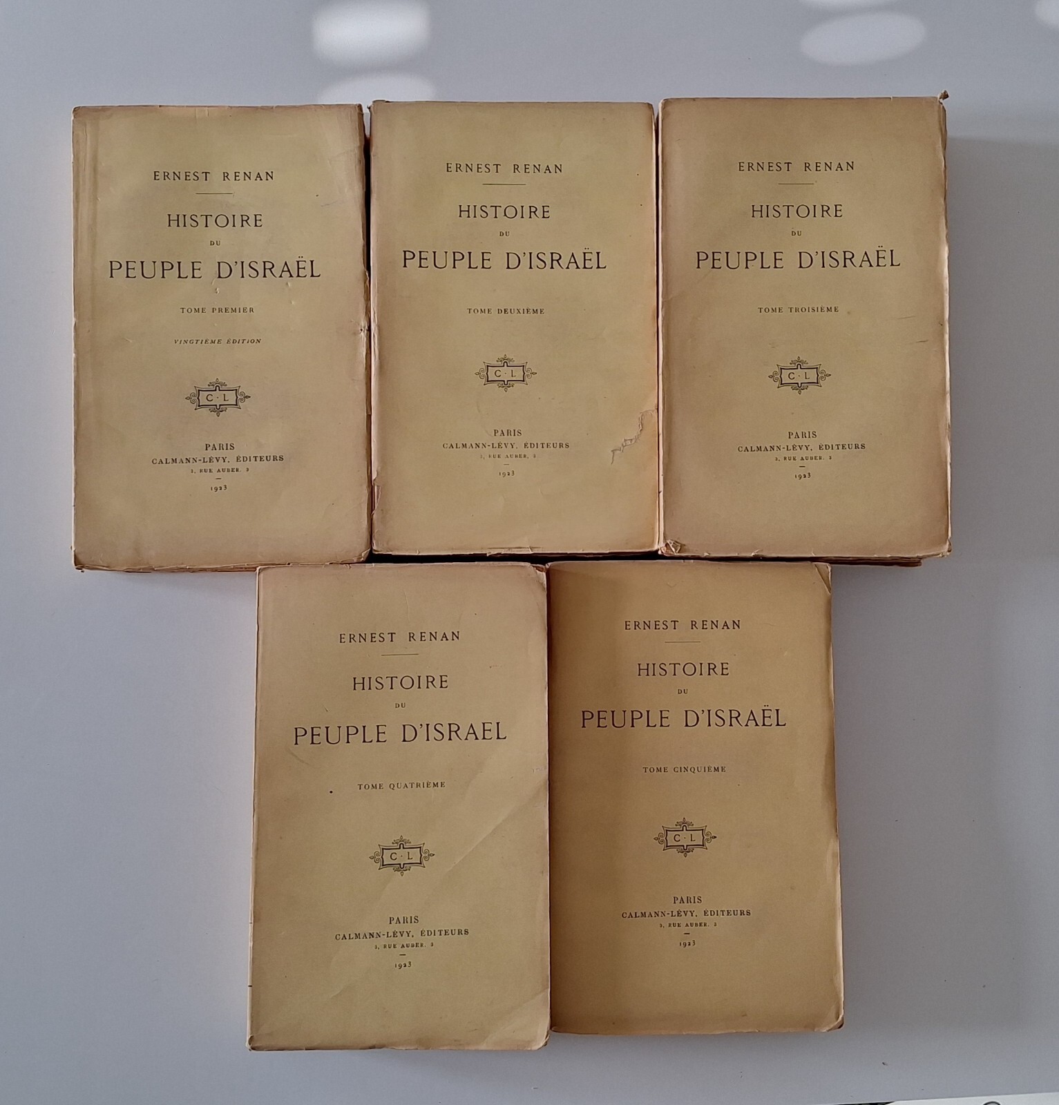 E. RENAN HISTOIRE DU PEUPLE D'ISRAEL CALMANN LEVY 5 VOLUMI
